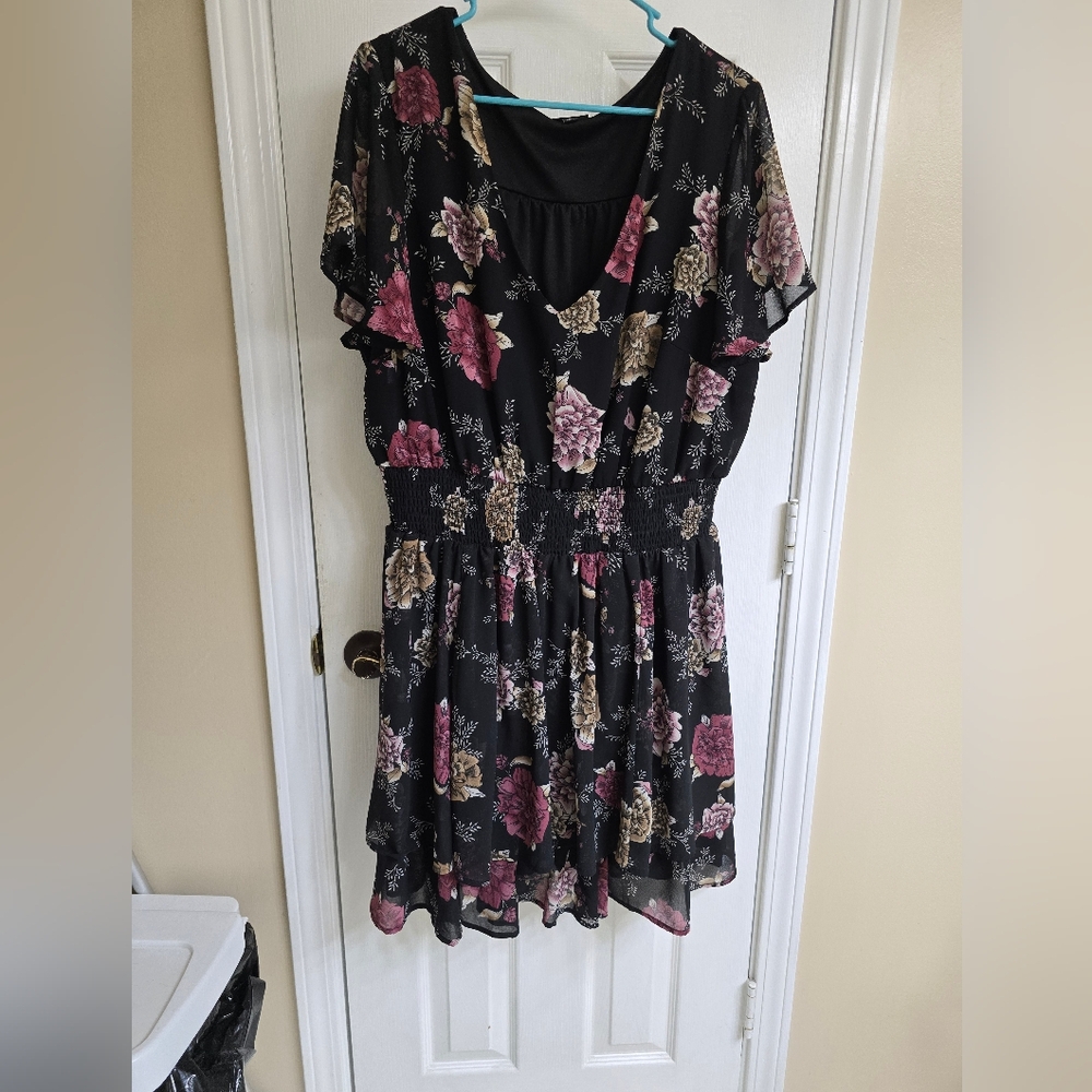 Torrid size 2 Floral Black Dress